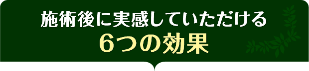 施術後に実感していただける6つの効果